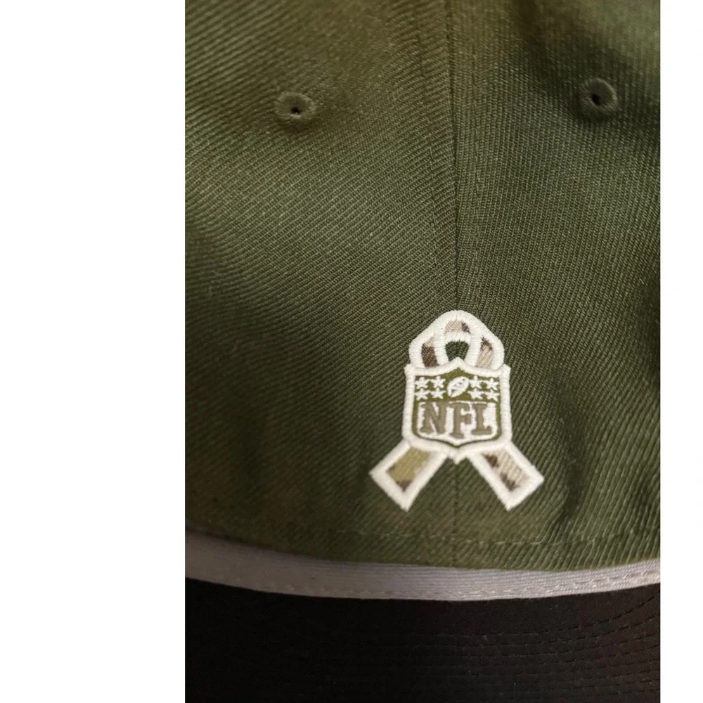 New Era 59FIFTY NFL Saints Olive Green Black Fitted Hat Size 7 1/8‎